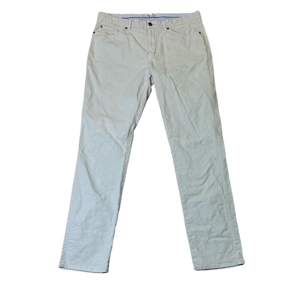 Peter Millar mens 36x32 light gray 5-pocket cotton blend pants EUC